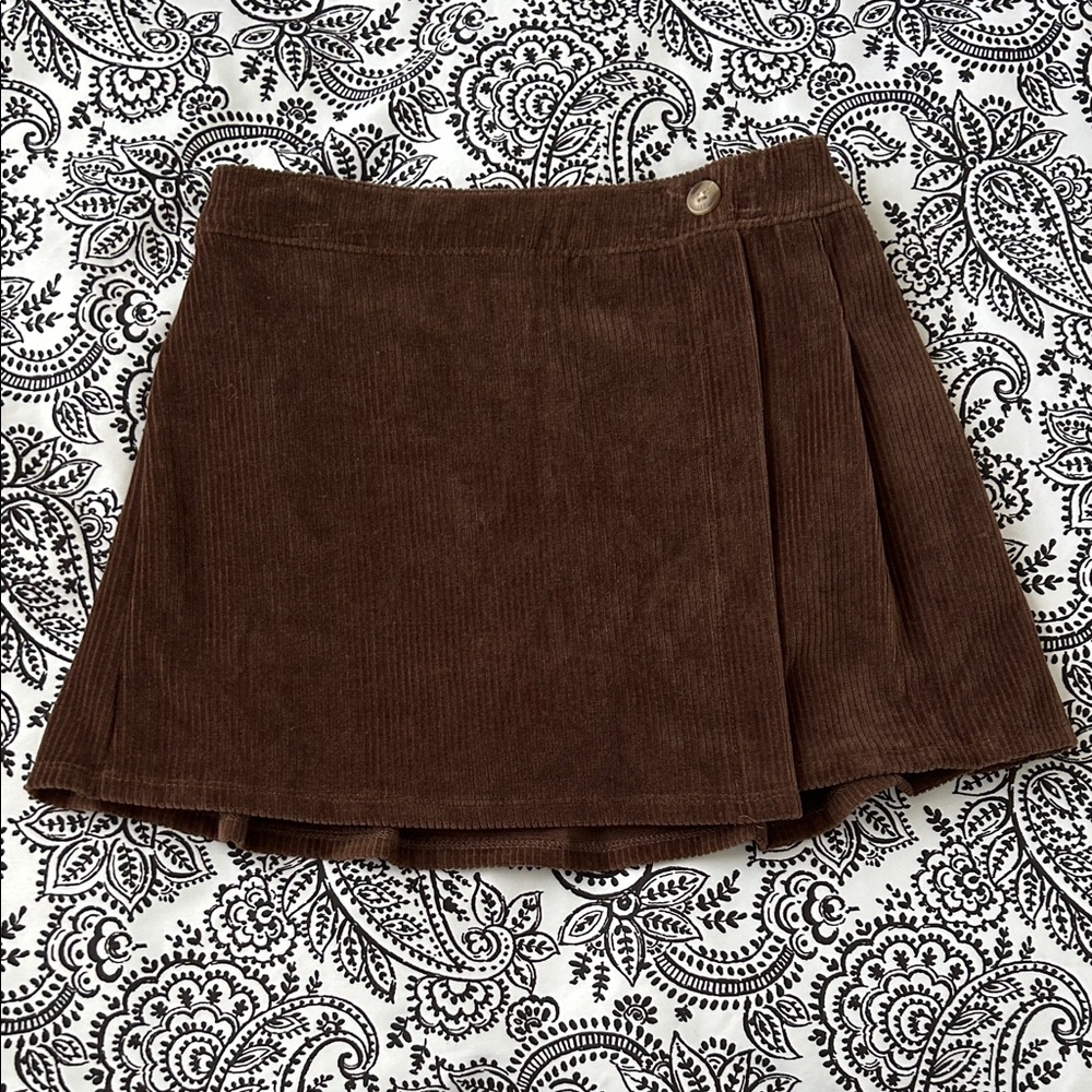 Abercrombie Kids Brown Corduroy Skater Skirt l NWOT